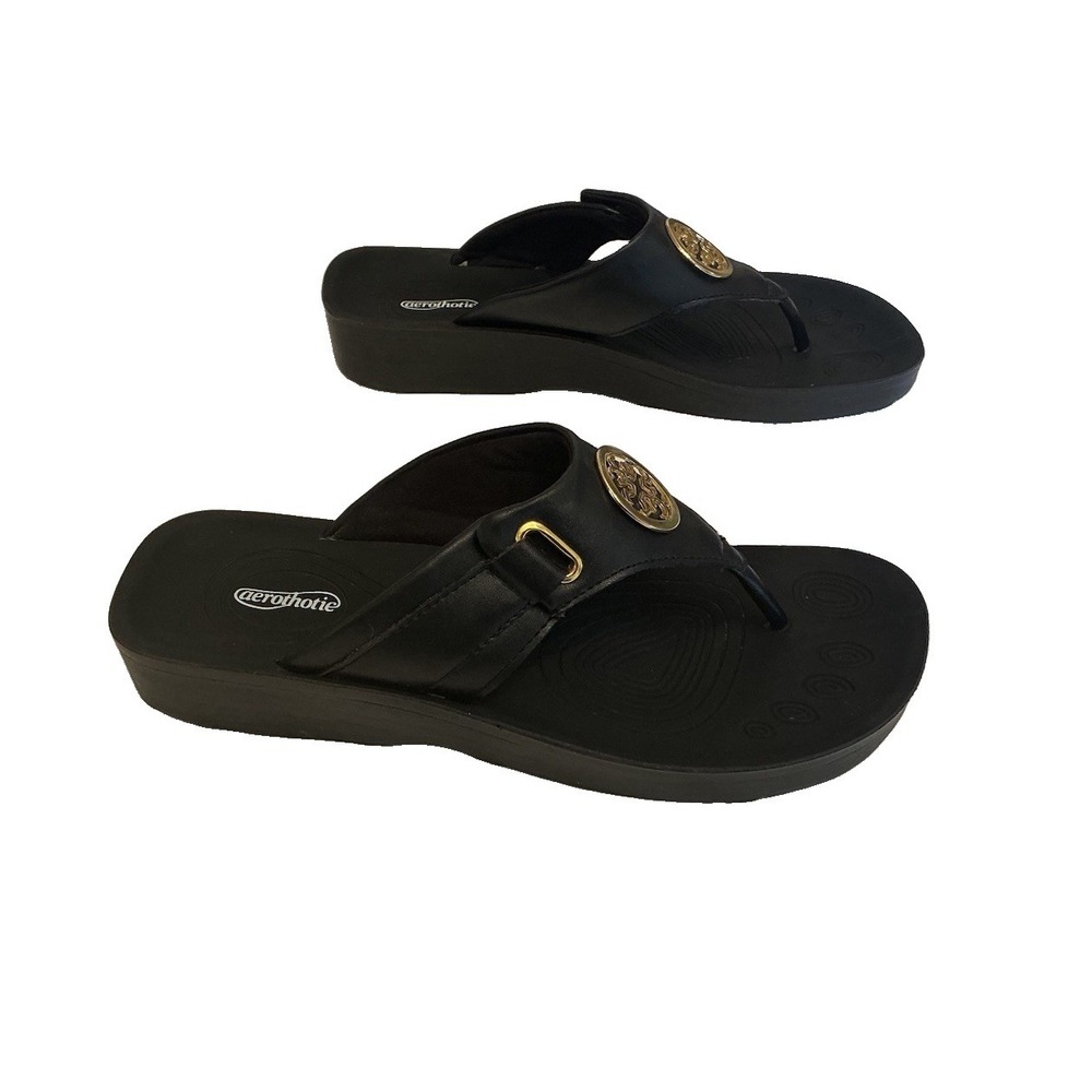 Aerothotic Comfort Medallion Flip Flop Thong Sandal - Size US 8 EUR 41 Women's